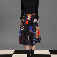 Mokita / Pattern Midi Skirt • Black