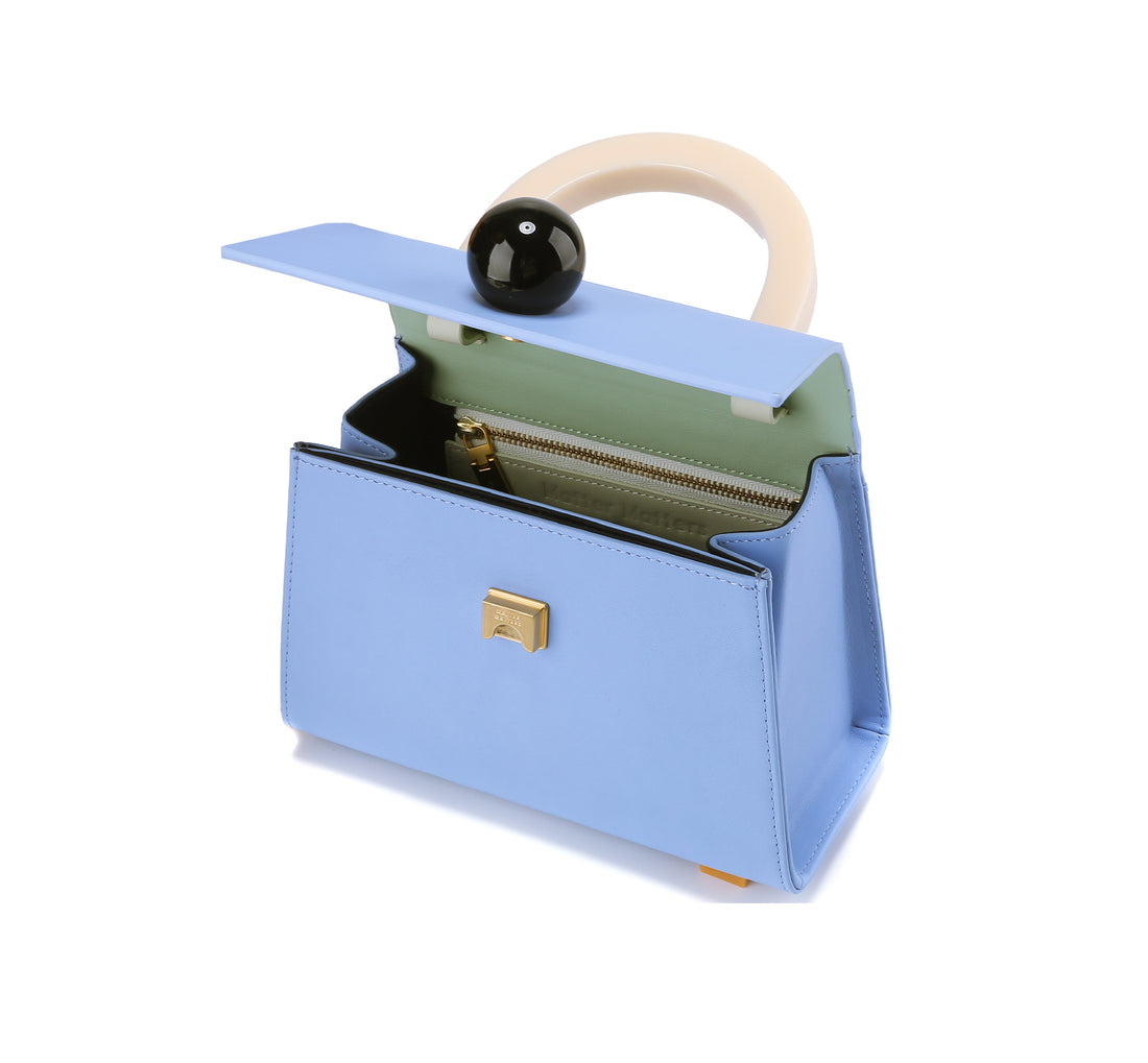 Diva Satchel Bag with Strap • Forget-Me-Not