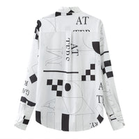'Mute' / Pattern Capri Shirt • White