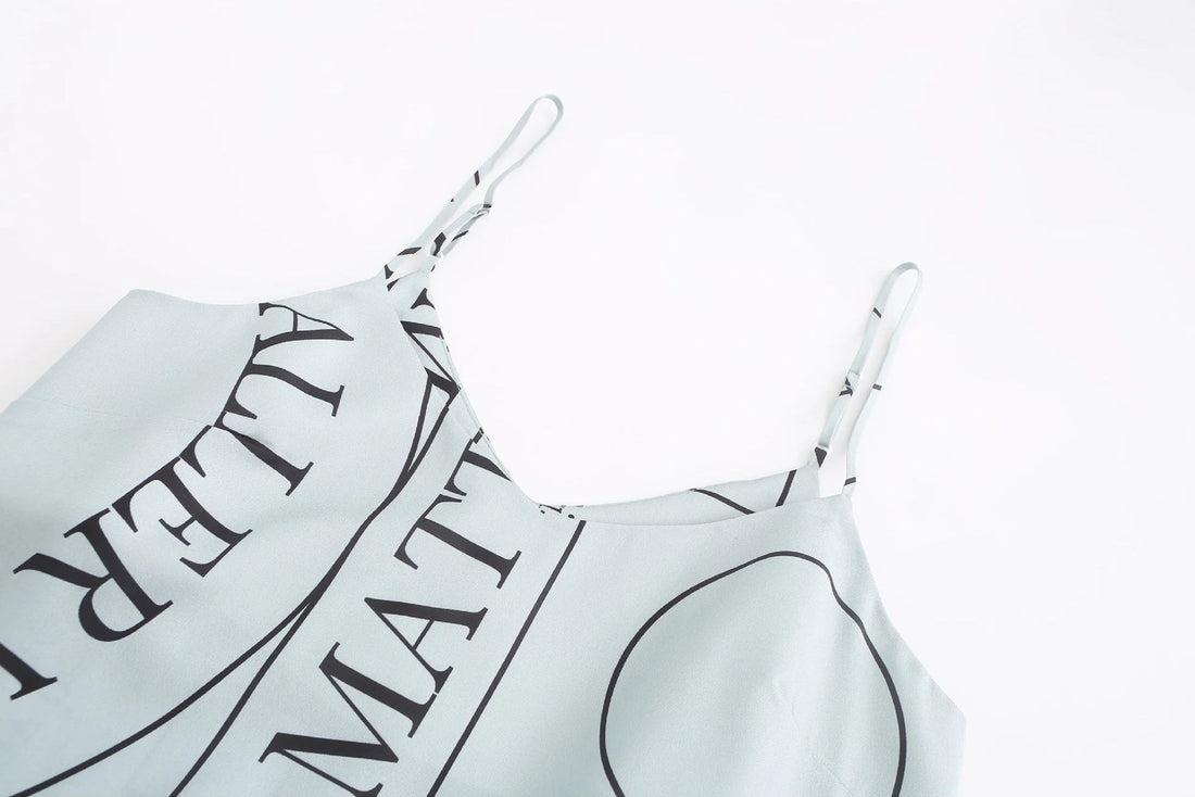 'Not' / Pattern Tank Dress • Grey