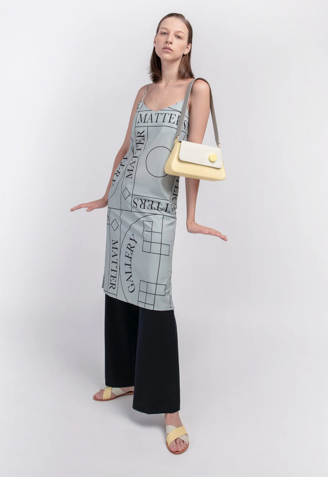 'Not' / Pattern Tank Dress • Grey