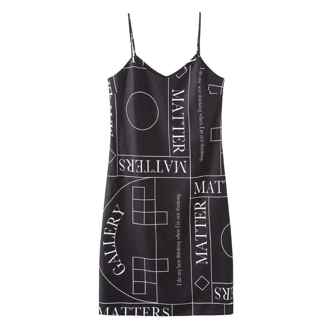 'Not' / Pattern Tank Dress • Black