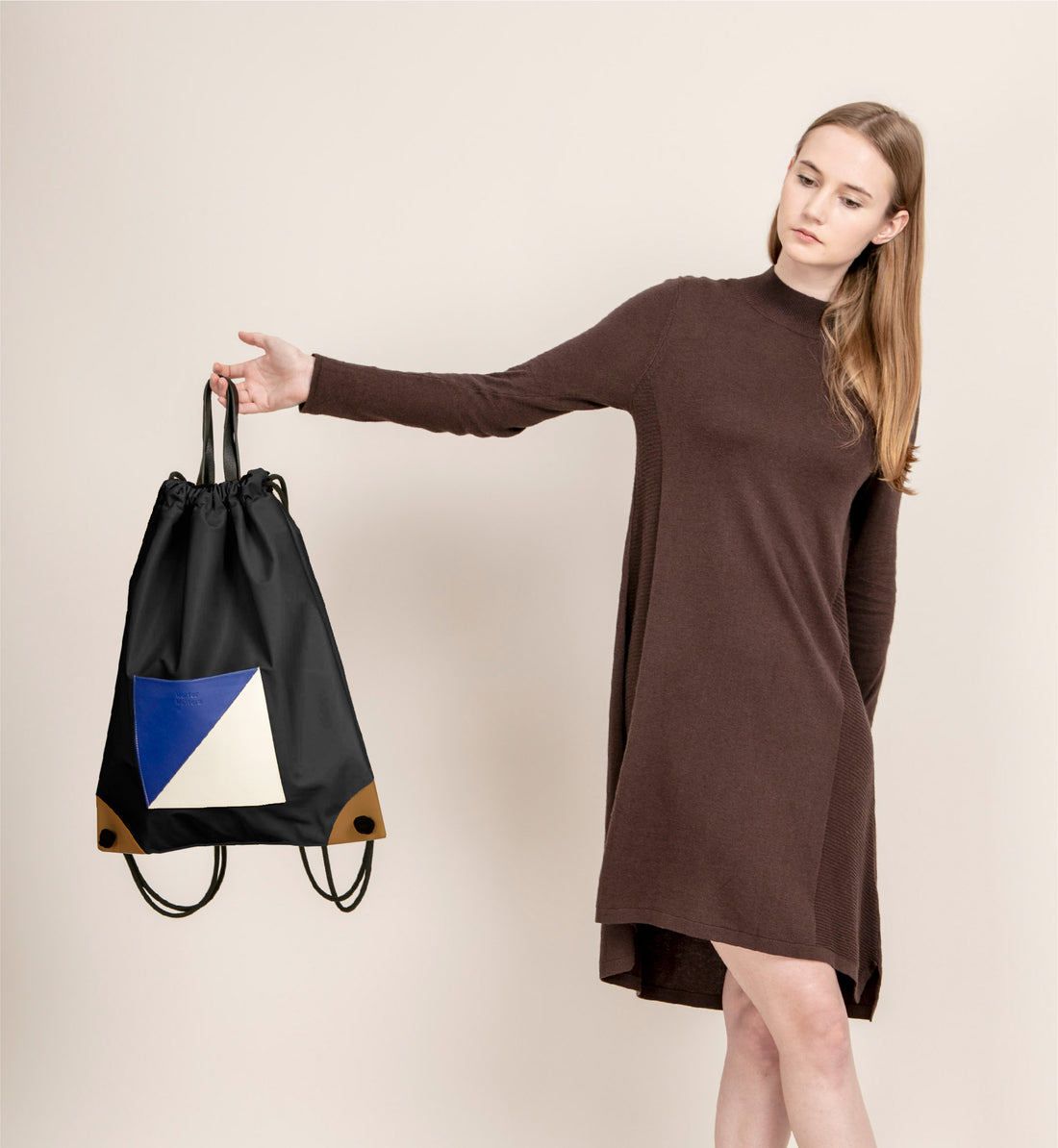 The Square / Drawstring Backpack • Black