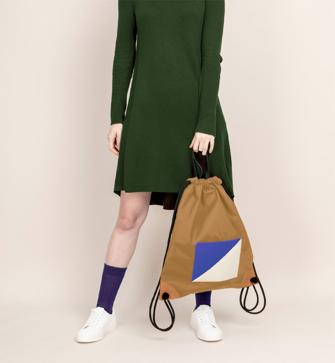 The Square / Drawstring Backpack • Tan