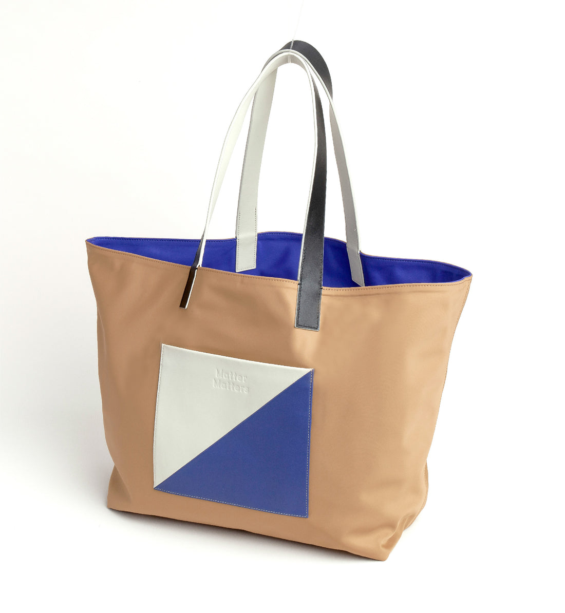The Square / Reversible Tote Bag • Tan + Blue