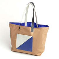 The Square / Reversible Tote Bag • Tan + Blue
