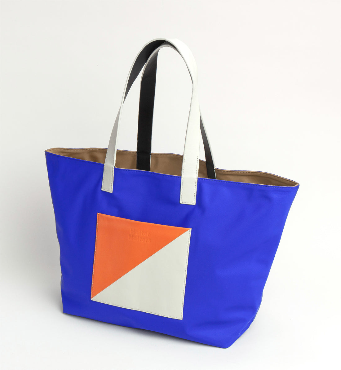 The Square / Reversible Tote Bag • Tan + Blue