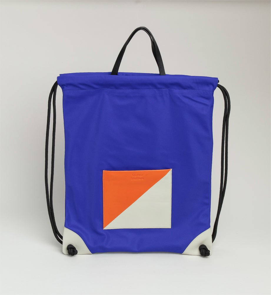 The Square / Drawstring Backpack • Blue