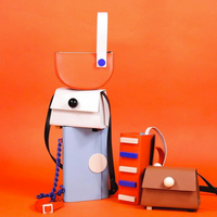 Mini Trapezoid Satchel Bag with Strap • Orange
