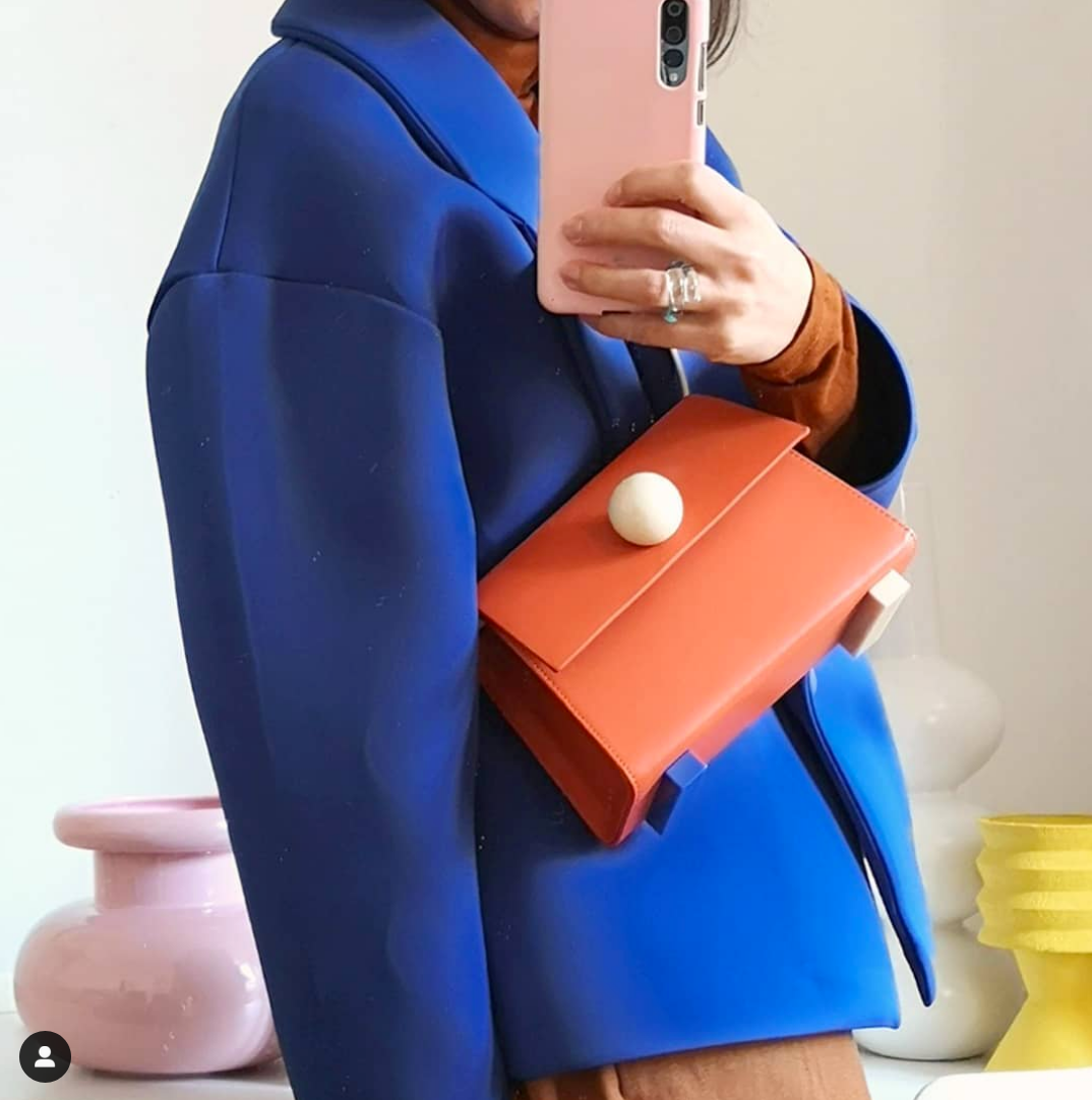 Mini Trapezoid Belt & Shoulder Bag • Orange