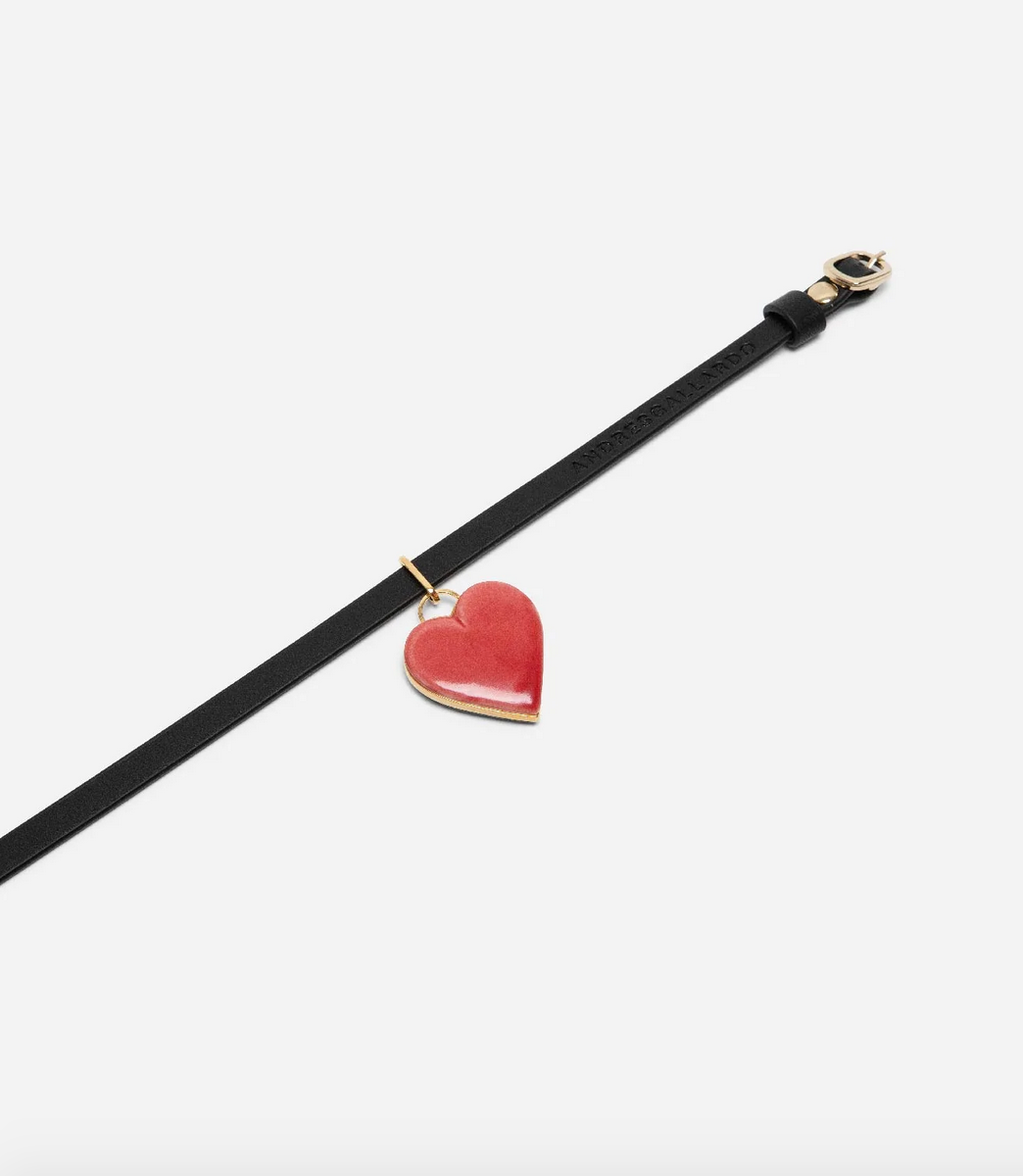 Andres Gallardo / Heart Bi Leather Choker