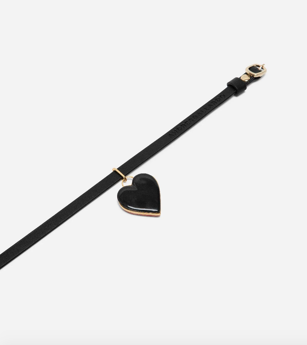 Andres Gallardo / Heart Bi Leather Choker