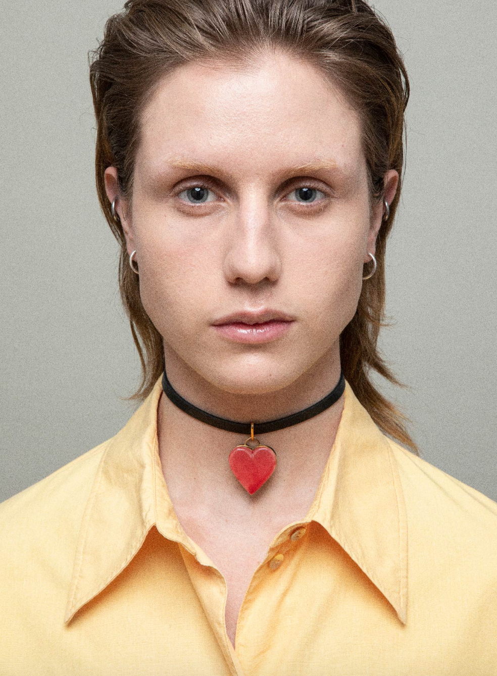 Andres Gallardo / Heart Bi Leather Choker