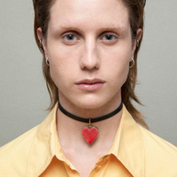 Andres Gallardo / Heart Bi Leather Choker