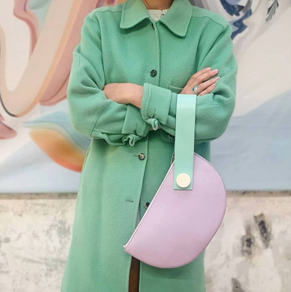 Half Moon Clutch • Lilac + Mint