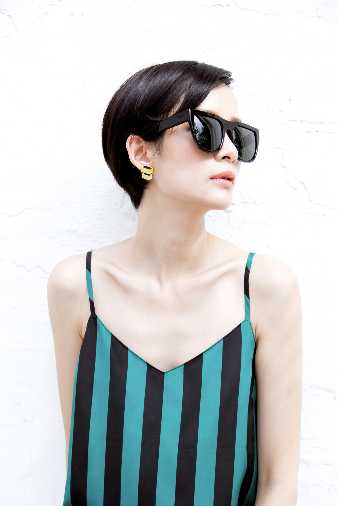 Cuboid Studs • Black & Yellow