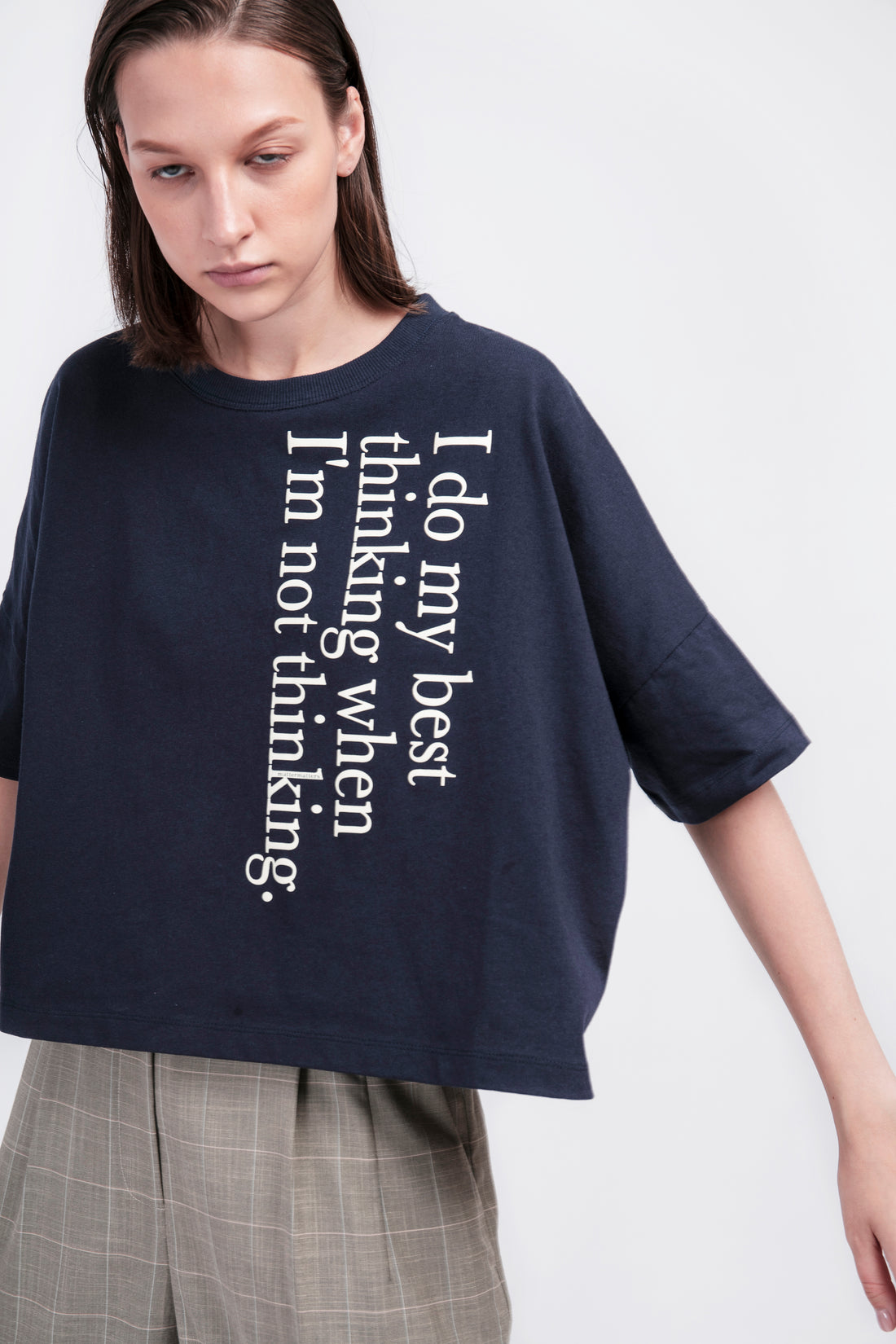 Best Thinking / Oversized Short Tee • Navy