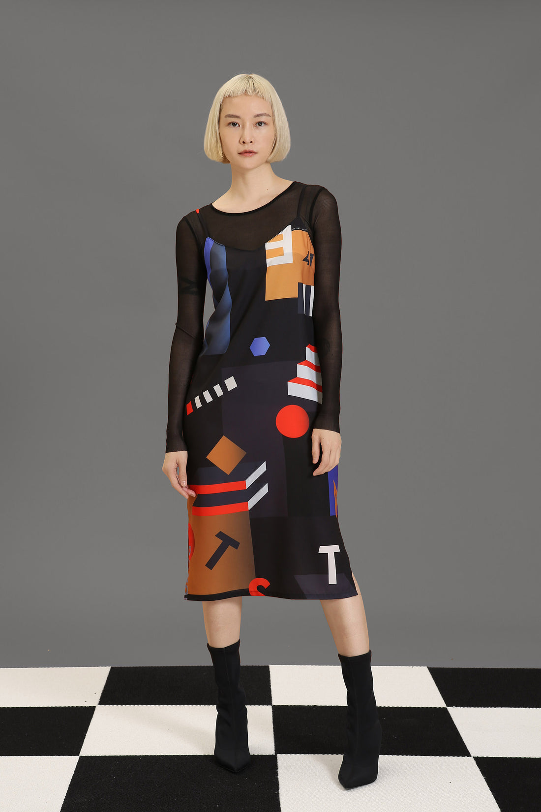 Mokita / Pattern Tank Dress • Black