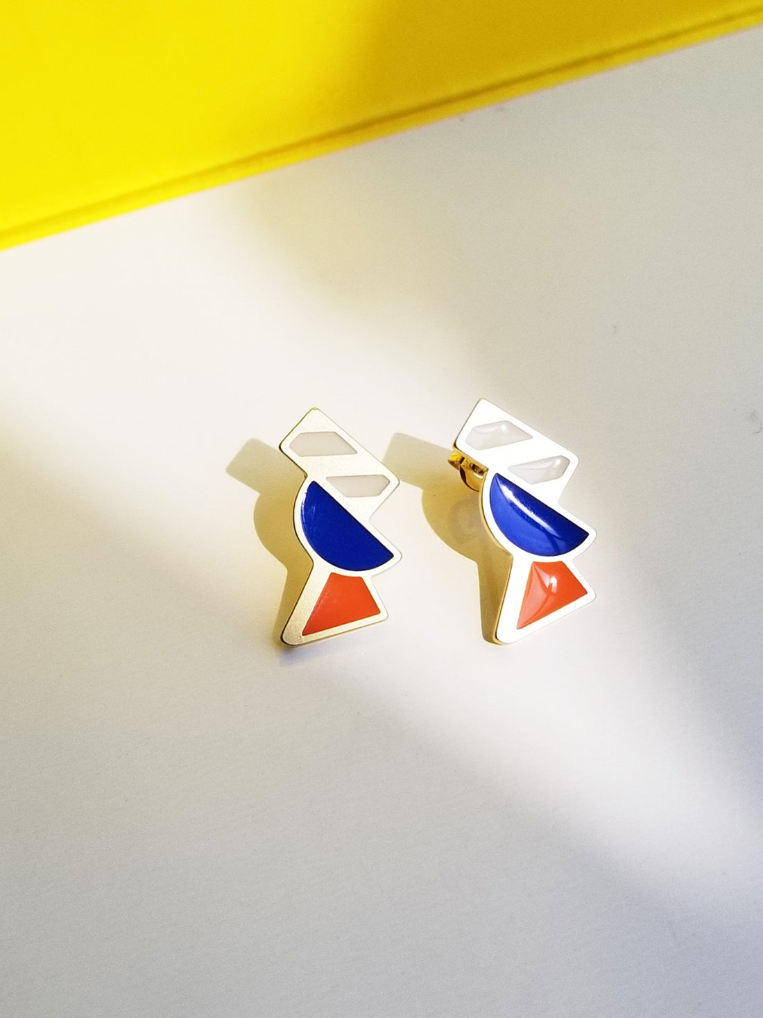 Tilt Earrings • Orange & Blue