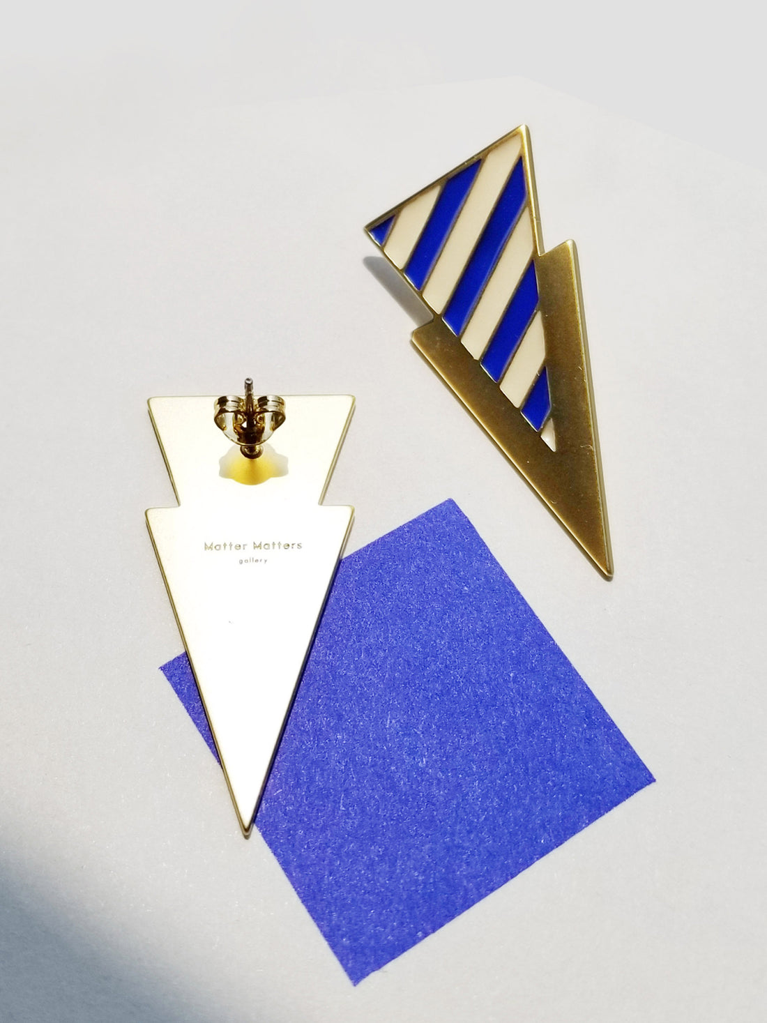 Striped Tri Earrings • Ultramarine