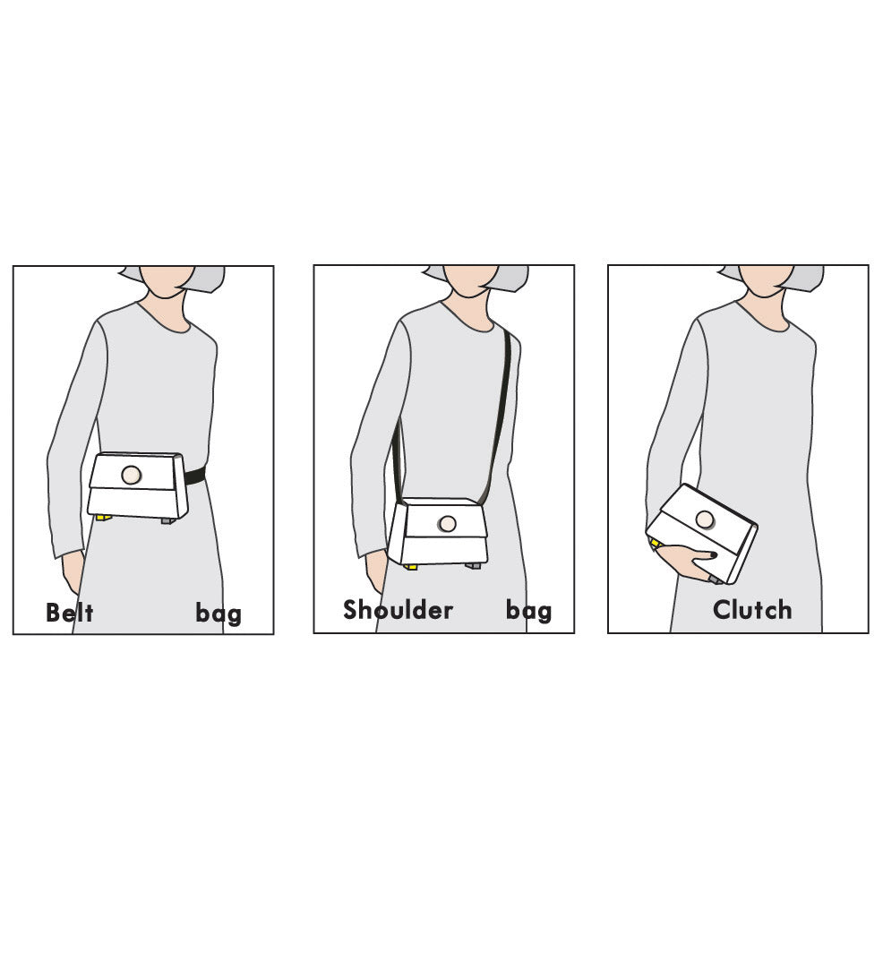 Mini Trapezoid Belt & Shoulder Bag • Purple