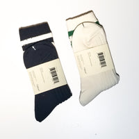 WFH Ribbed-knit Socks • Black & Forest Green