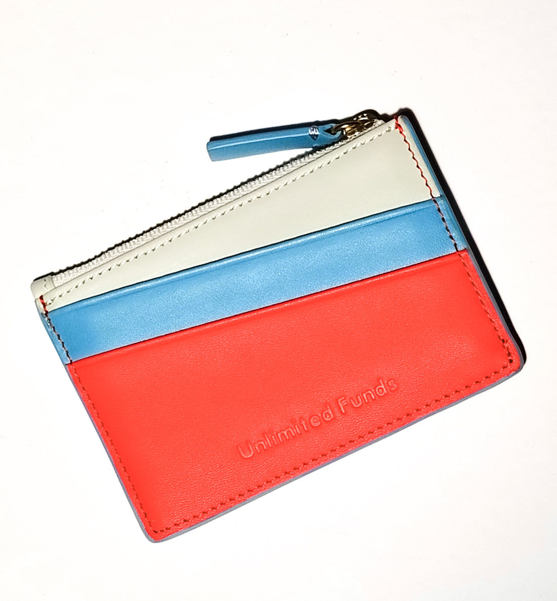 'Unlimited Funds' Zipped Card Holder • Red