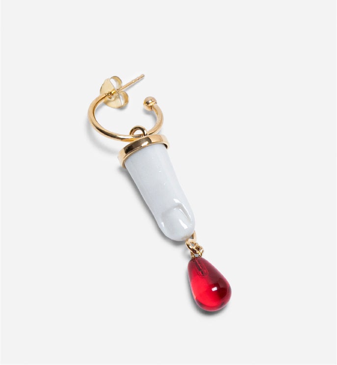 Andres Gallardo / Blood Drop Sling Earring