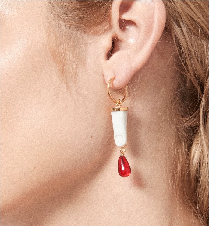 Andres Gallardo / Blood Drop Sling Earring