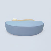Half Moon Clutch • Light Blue + Tan