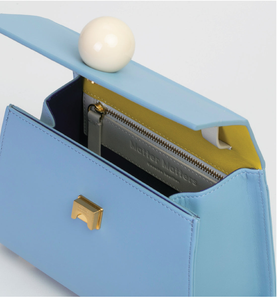 Mini Trapezoid Belt & Shoulder Bag • Light blue