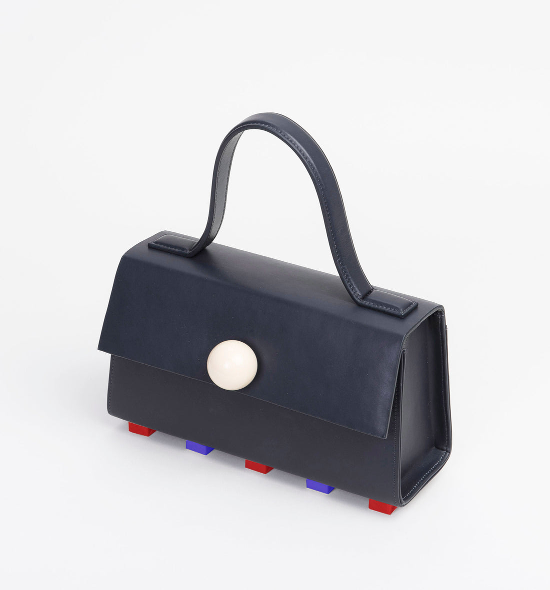 Mini Trapezoid Satchel Bag with Strap • Black
