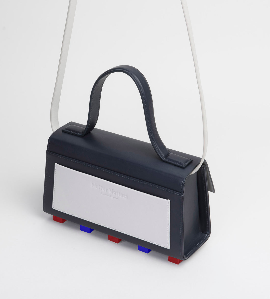 Mini Trapezoid Satchel Bag with Strap • Black