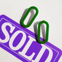 Oval Earrings • Green Acrylic