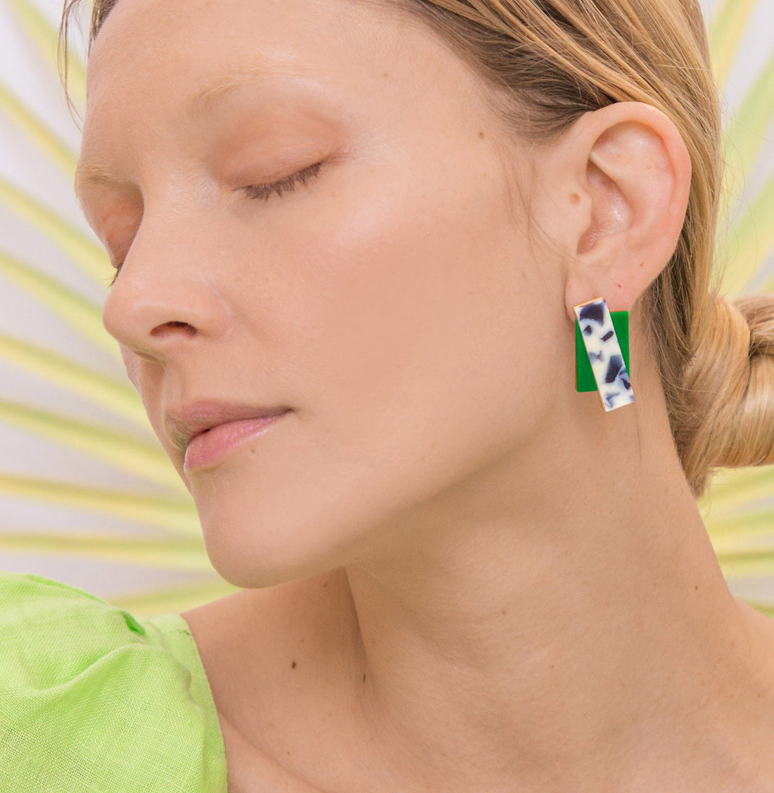 Double Up Earrings • Snow Green