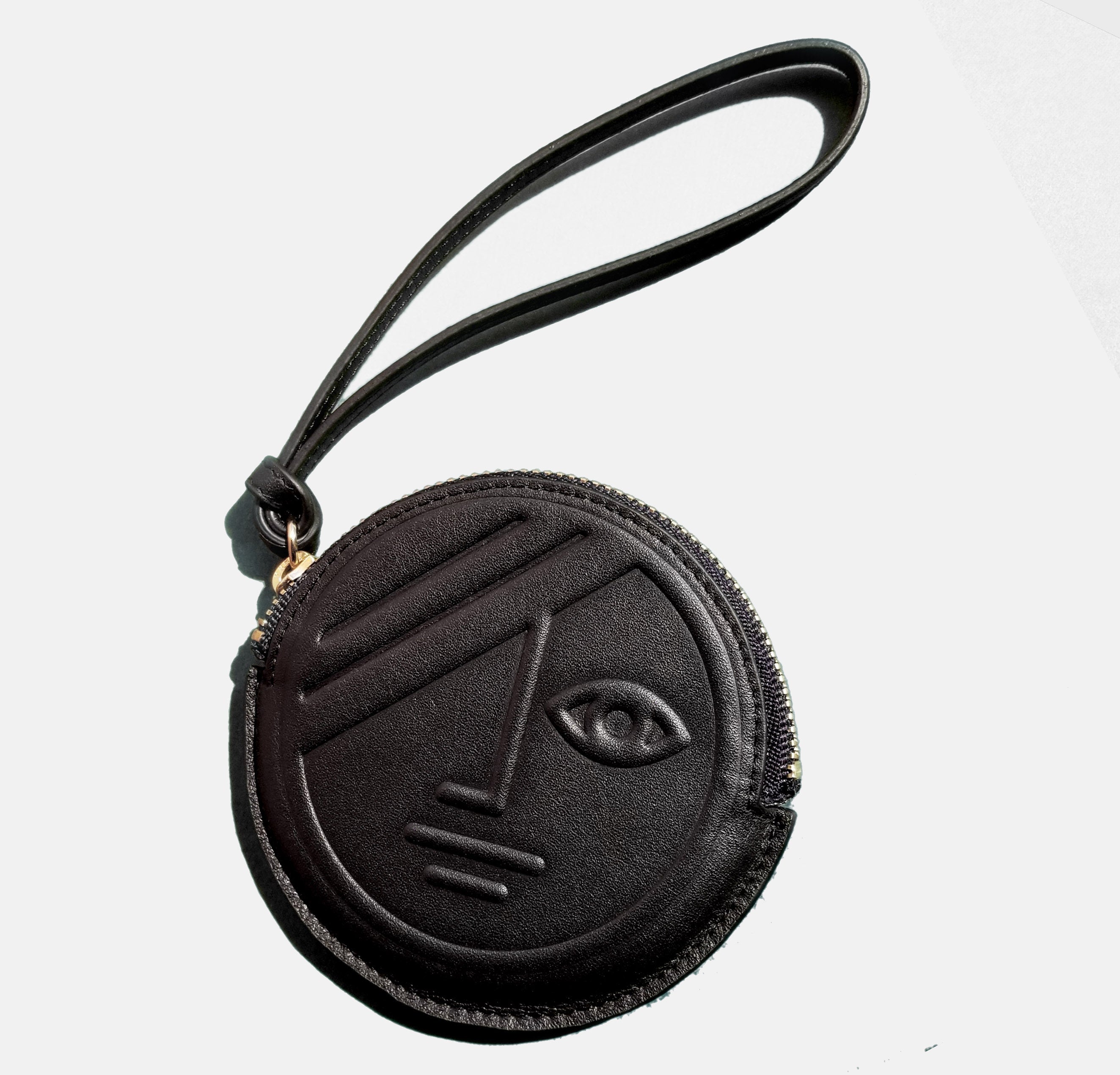 Fendi - Black Leather Round Coin Purse