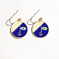 Mini Eclipse Earrings • Navy