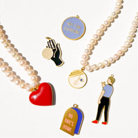 Round 2 / Pearl Necklace • Black & Light Blue