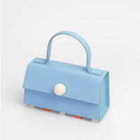 Mini Trapezoid Satchel Bag with Strap • Light Blue
