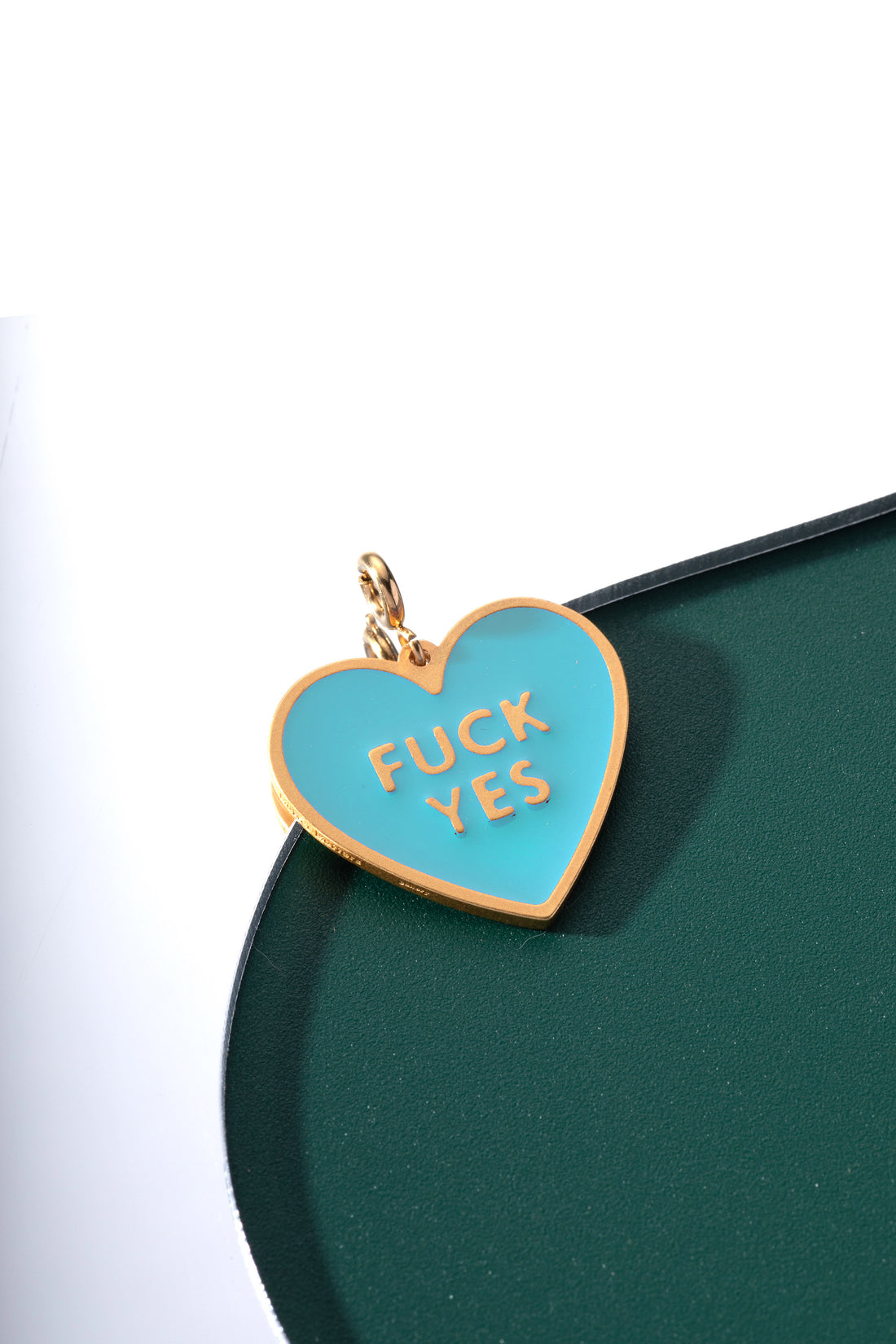 Fuck Yes Pendant • Cyan / Reversible