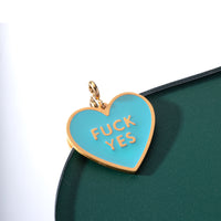Fuck Yes Pendant • Cyan / Reversible