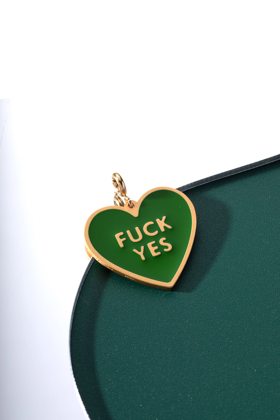 Fuck Yes Pendant • Forest Green / Reversible