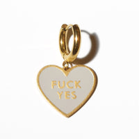 Fuck Yes Earring • Cream / Reversible