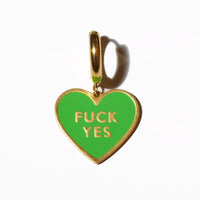 Fuck Yes Earring • Bright Green / Reversible