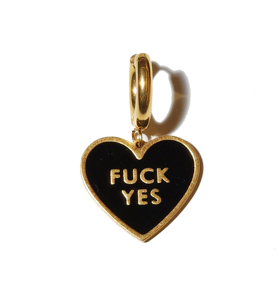 Fuck Yes Earring • Black / Reversible