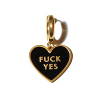 Fuck Yes Earring • Black / Reversible