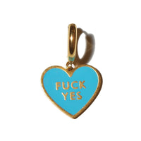 Fuck Yes Earring • Cyan / Reversible