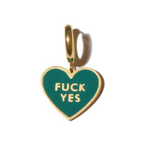Fuck Yes Earring • Forest Green / Reversible