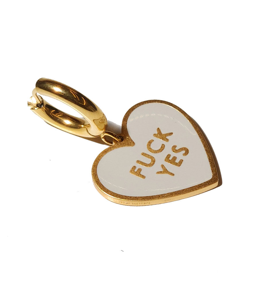 Fuck Yes Earring • Cream / Reversible
