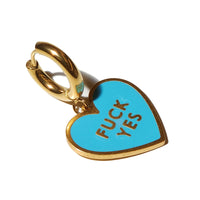 Fuck Yes Earring • Cyan / Reversible